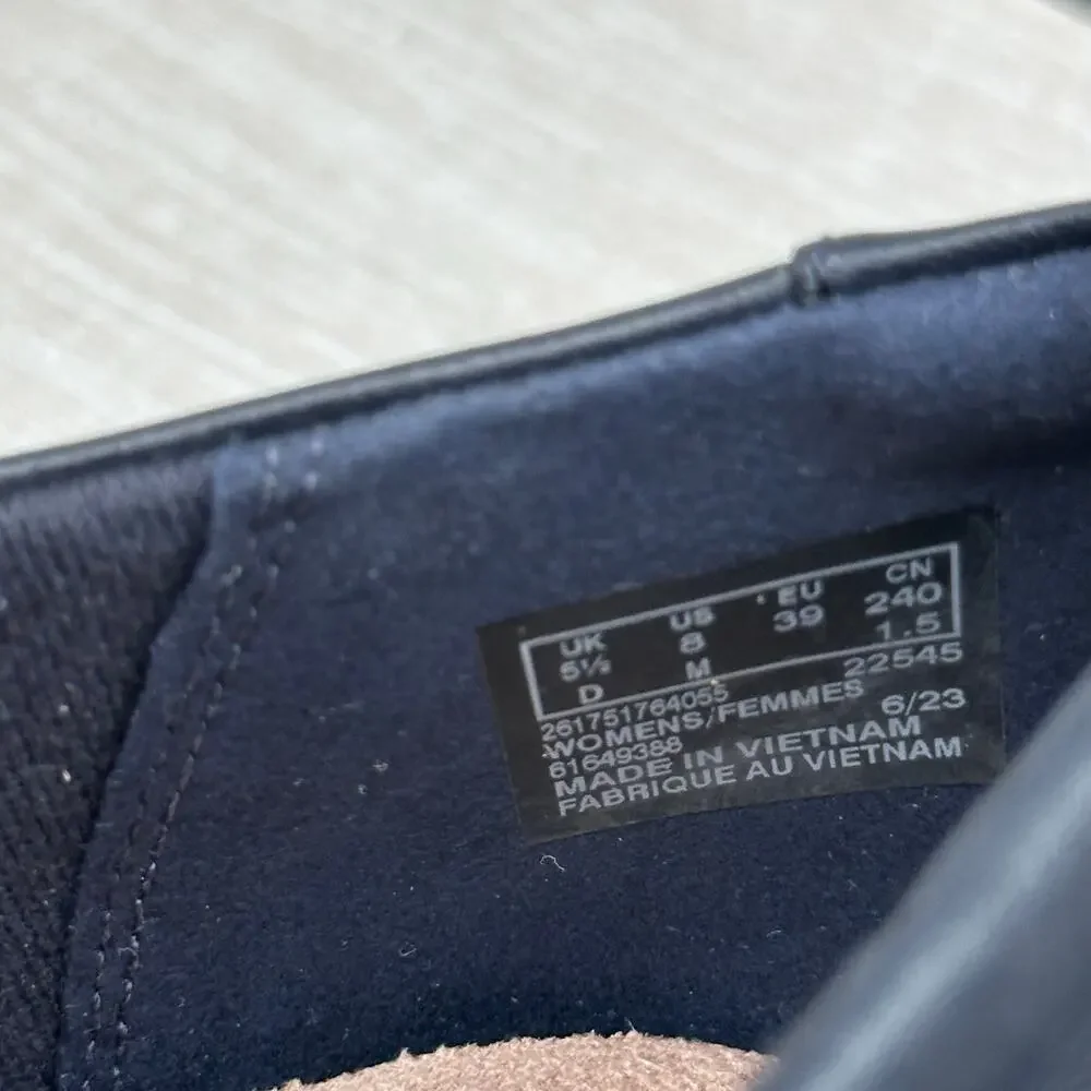 Clarks Women Navy Leather Juliet Gem Comfort Loafers Slip On Shoes 8M